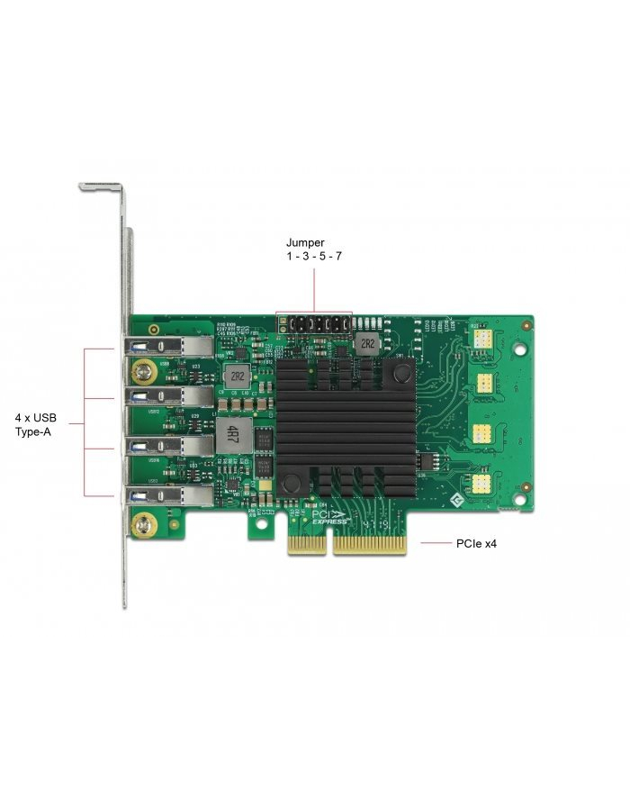 DeLOCK DeLOCK PCIe x4>4x ext. USB 3.0 Quad C.LP główny