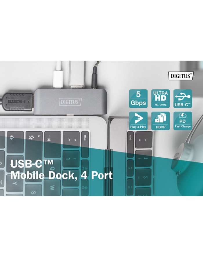 Digitus Mobile Dock 4-Port - USB Type-C, 4-Ports główny