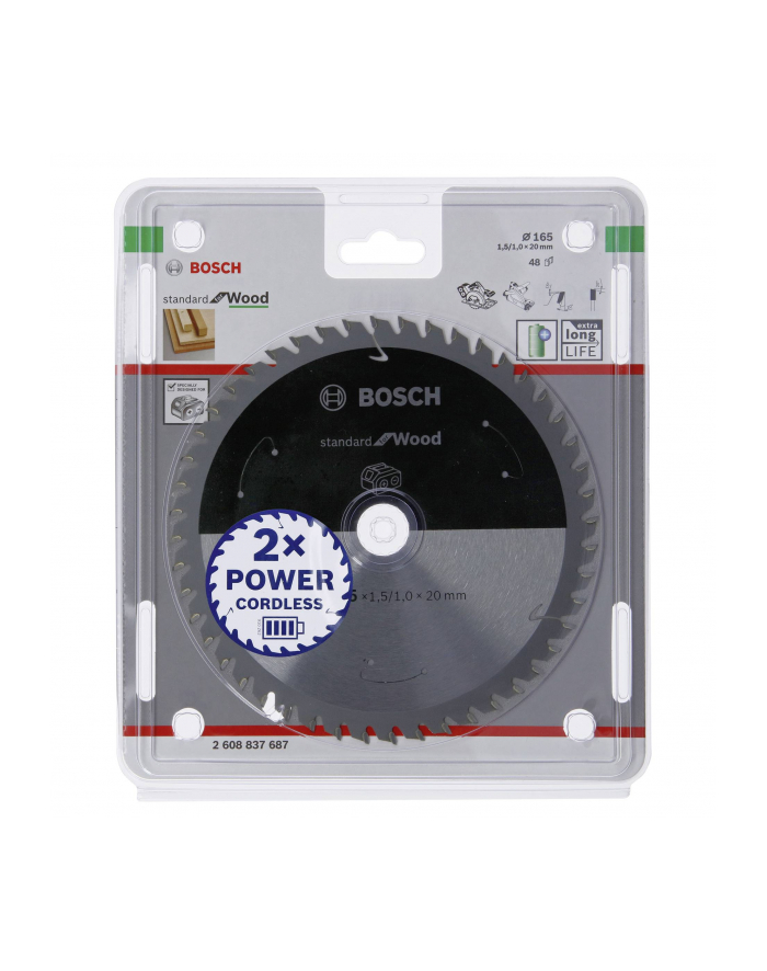 bosch powertools Bosch circular saw blade SfW 165x20x1.5 / 1.0x48T - 2608837687 główny