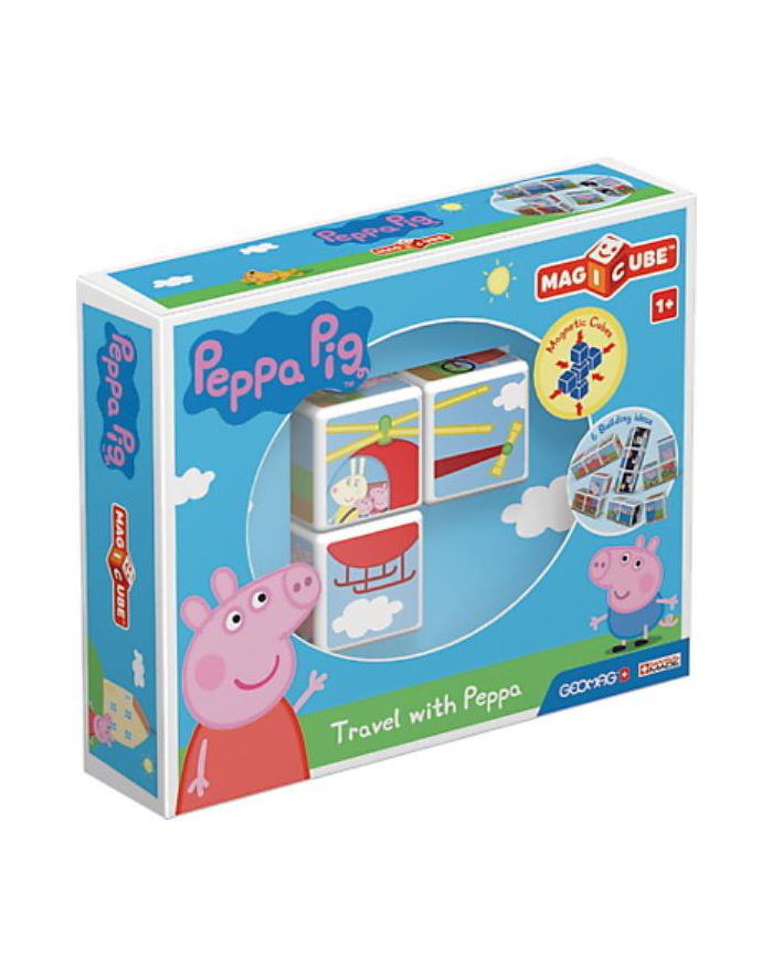 trefl MegiCube Świnka Peppa / Peppa Pig - Podróż z Peppą - klocki magnetyczne 3el. G049 główny