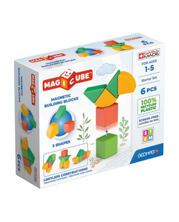 trefl MegiCube 3 Shapes recycled started set - klocki magnetyczne 6el. G200