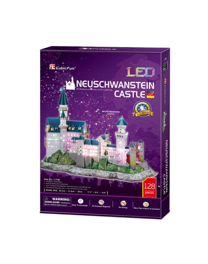 dante Puzzle 3D National Geograpfic LED Zamek Neuschwanstein L174H główny