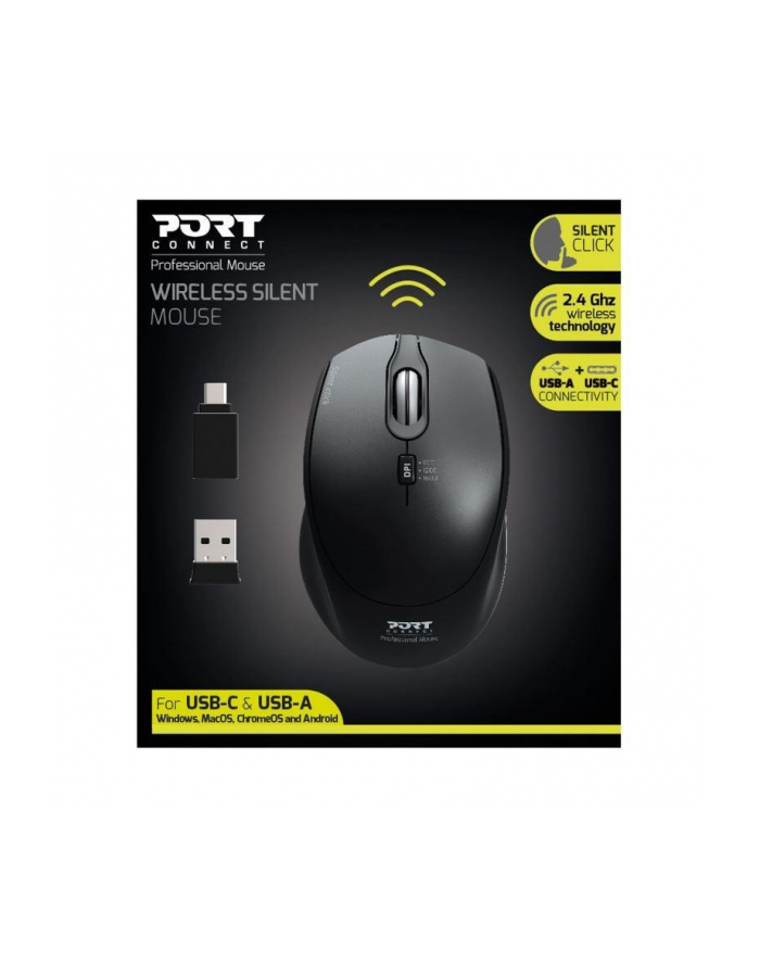 Mysz PORT DESIGNS OFFICE PRO SILENT WIRELESS -BLACK główny