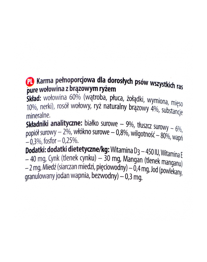 dolina noteci DNP PUREWOŁOWINA Z RYŻEM-KARDLA PSA 400g główny