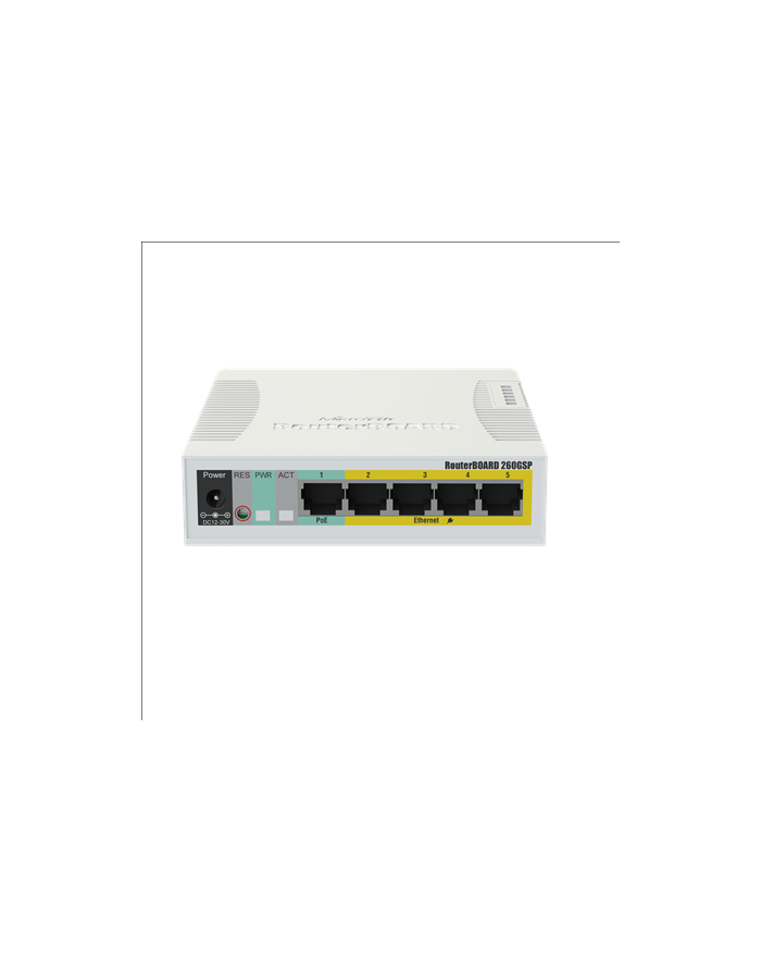 MikroTik RB260GSP Switch CSS106-1G-4P-1S  5x RJ główny