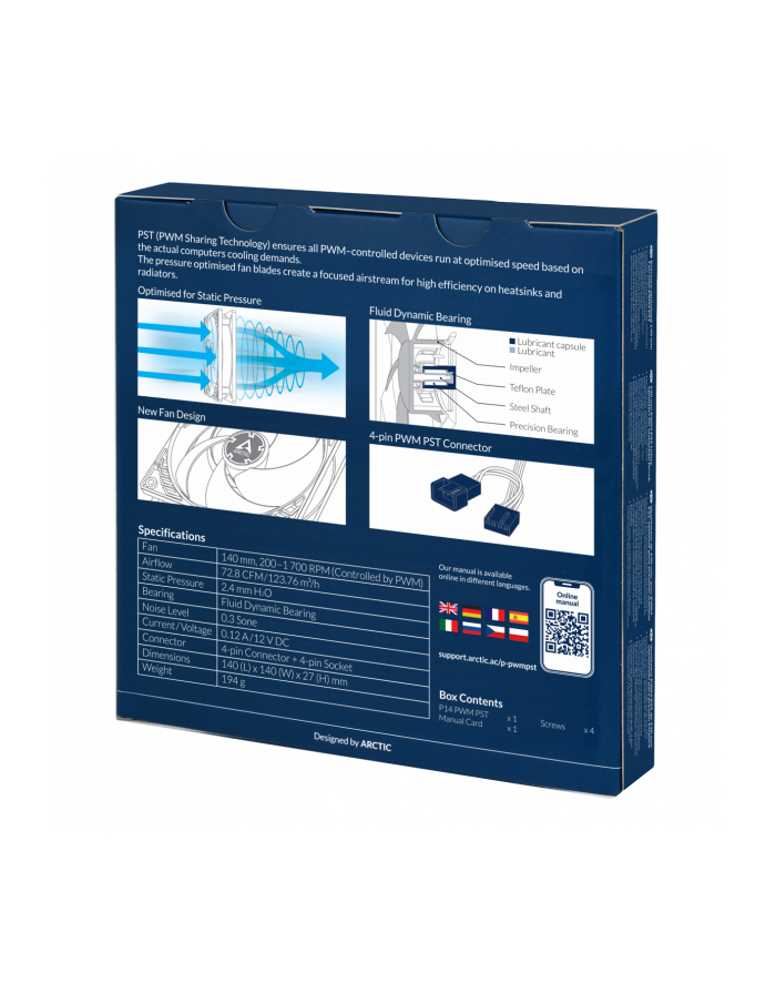 arctic cooling WENTYLATOR ARCTIC P14 PWM PST (Kolor: BIAŁY/Kolor: BIAŁY) 140mm główny