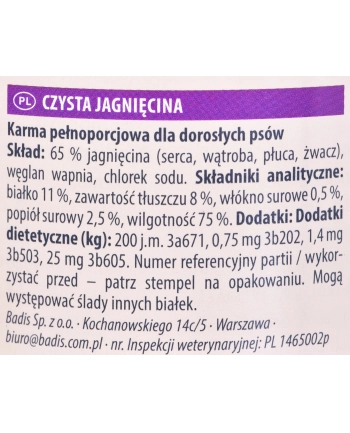 ANIMONDA GranCarno Single Protein smak: jagnięcina - puszka 400g