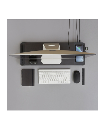 pout Eyes8 – Drewniana podstawka pod monitor z szybką ładowarką oraz bezprzewodowym ładowaniem urządzeń  3-w-1  kolor czarny