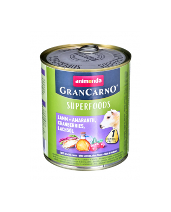 ANIMONDA GranCarno Superfoods smak: jagnięcina  amarantus  żurawina  olej z łososia - puszka 800g