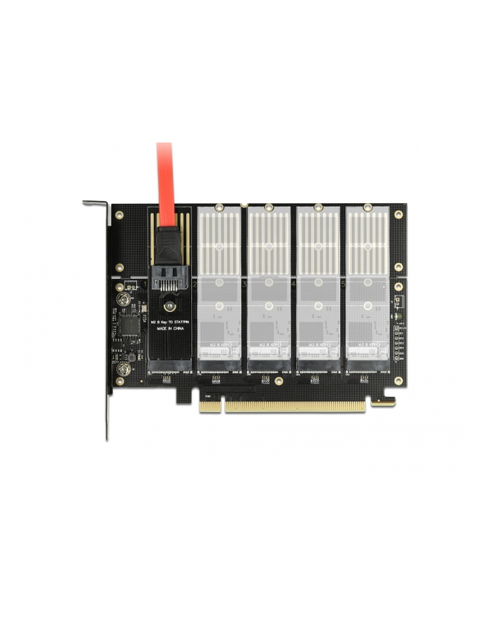 D-ELOCK KARTA PCI-E X16 -> 5X M2 LOW PROFILE KEY B + ADAPTERY SATA 90435 główny