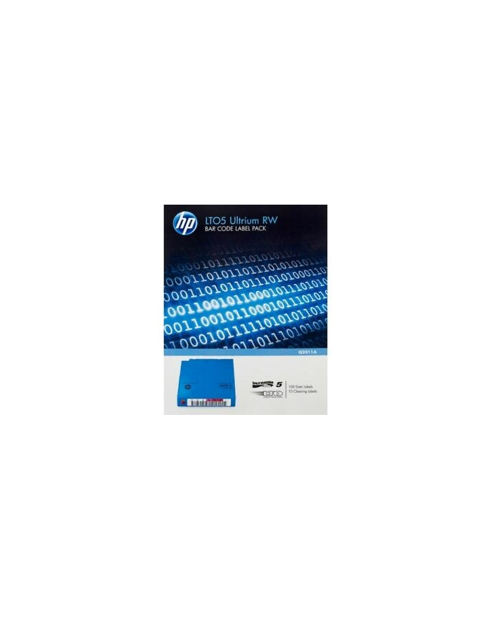 hewlett packard enterprise Pakiet etykiet z kodem kreskowym LTO5 Ultrium RW Q2011A główny