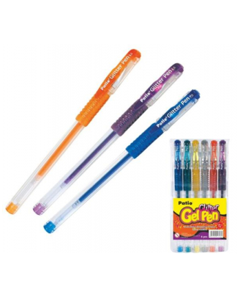 Długopisy żelowe brokatowe Glitter Gel Pen 6 kolorów 88852PTR Patio