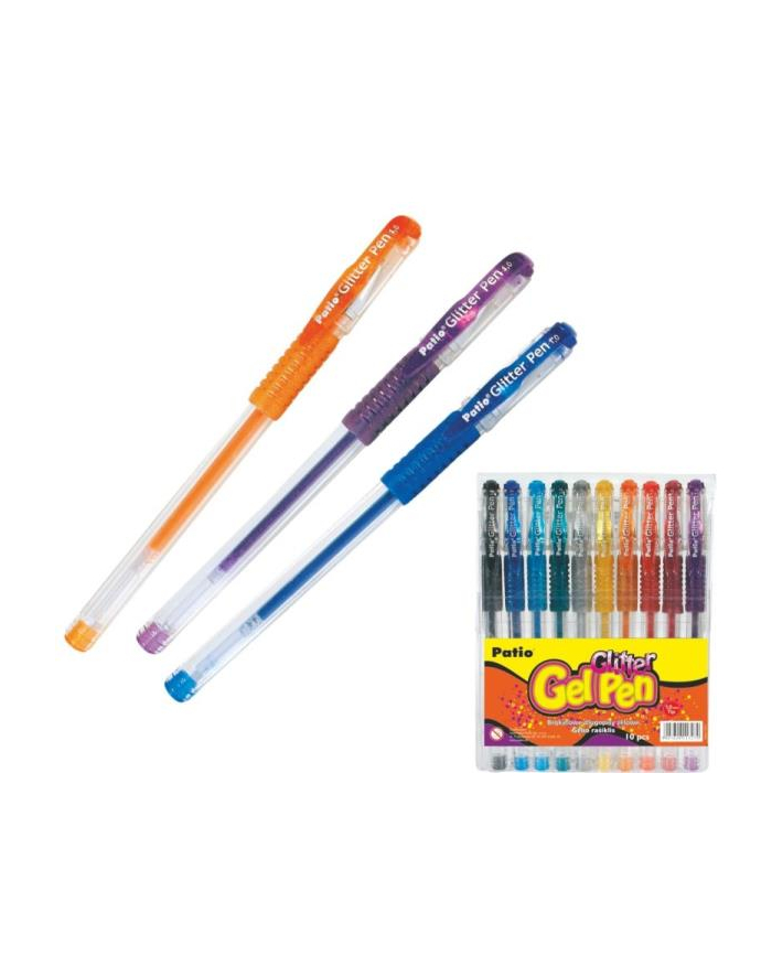 Długopisy żelowe brokatowe Glitter Gel Pen 10 kolorów 89965PTR Patio główny