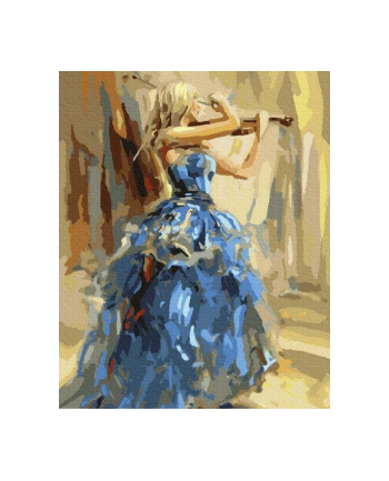 Malowanie po numerach Skrzypaczka w niebieskiej sukni 40x50cm PC4050336 IPICASSO