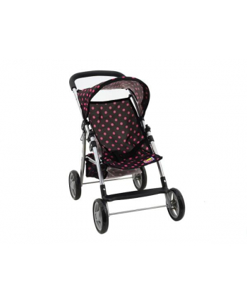 Wózek spacerowy dla lalek czarny w różowe kropki 533875 ADAR