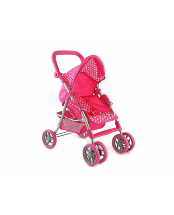 Wózek dla lalek, spacerówka różowe kropki 533998 ADAR