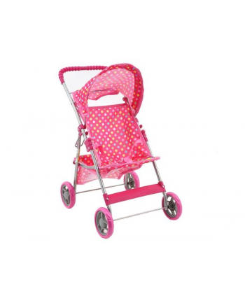 adar Wózek dla lalek różowy spacerówka różowy w groszki, worek