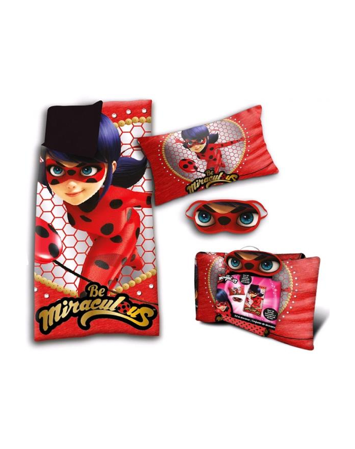 Zestaw: śpiwór 70x140cm + poduszka 40x25cm + maska Ladybug LB17147  Kids Euroswan główny