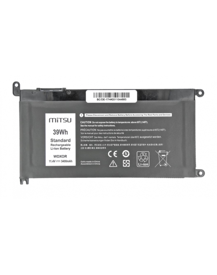 mitsu Bateria do D-ELL Vostro 14 (5468), Inspiron 15 (5568), 3400 mAh (39Wh), 11.4 Volt główny