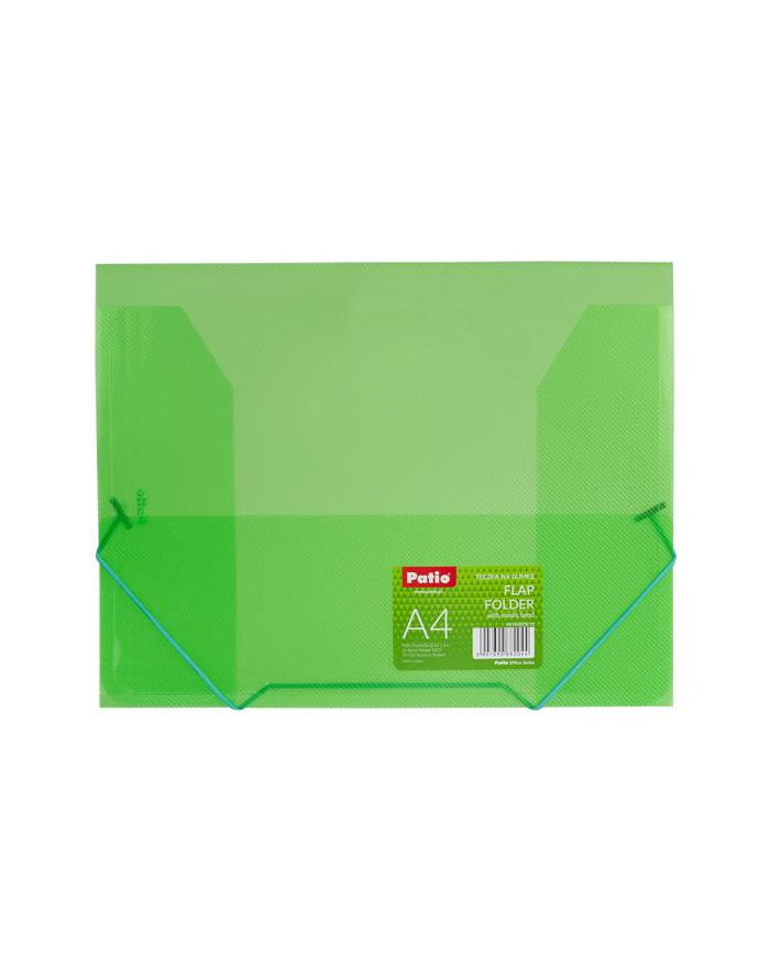 Teczka na gumkę A4 transparentna zielona PAT4003S/N/15 Patio główny