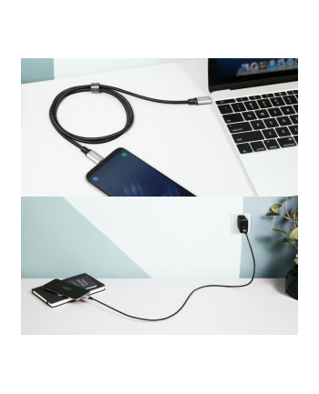 aukey CB-CC1 OEM ultraszybki nylonowy kabel Quick Charge USB C - USB C 1m