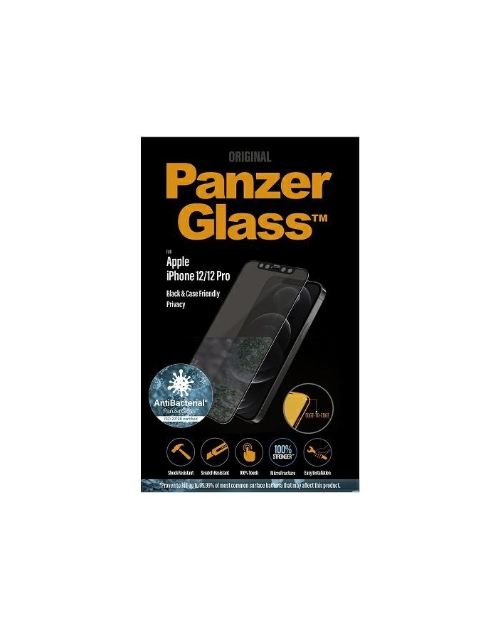 panzerglass Szkło ochronne E2E Super+ iPhone 12/12 Pro Case Friendly            AntiBacterial Microfracture Privacy główny