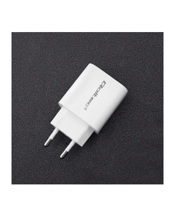 qoltec Ładowarka sieciowa | 18W | 5-12V | 1.5-3A | USB typ C PD |  USB QC 3.0 | Biała