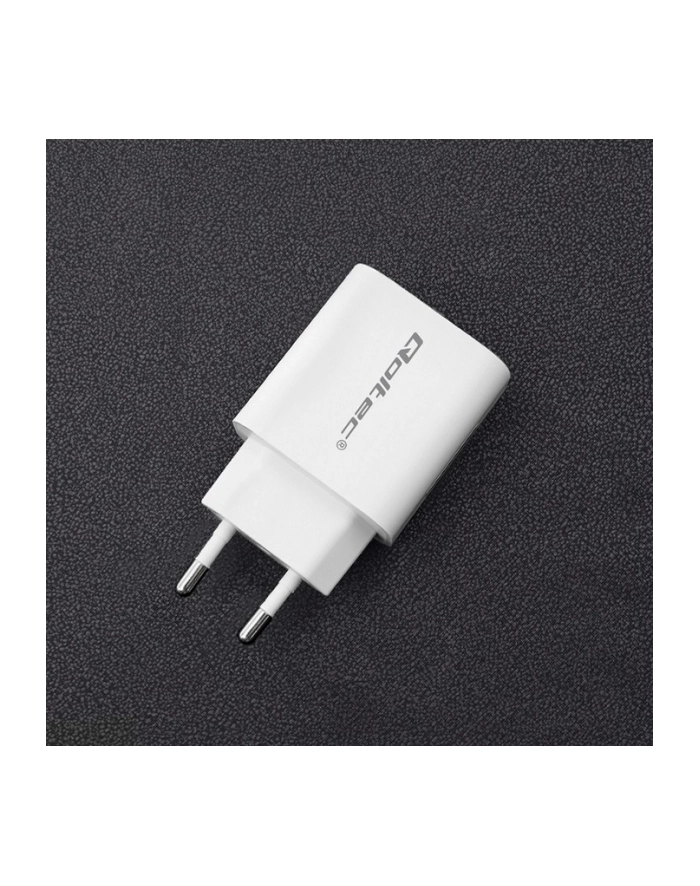 qoltec Ładowarka sieciowa | 18W | 5-12V | 1.5-3A | USB typ C PD |  USB QC 3.0 | Biała główny