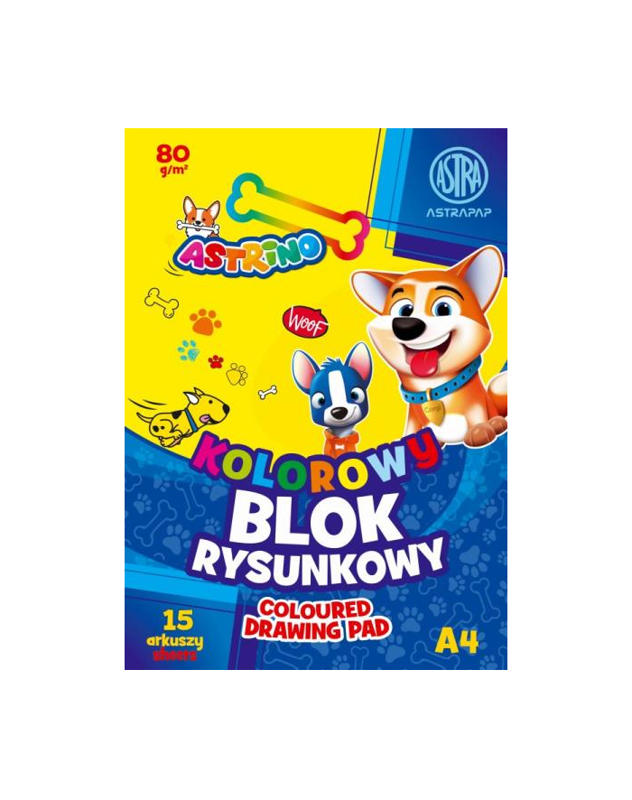 Blok kolorowy barwiony w masie ASTRAPAP A4 80g 15 ark '';Astrino''; główny