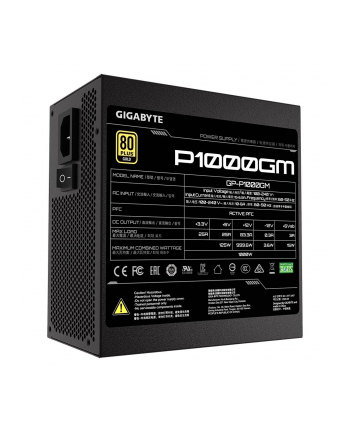 gigabyte Zasilacz modularny P1000GM 1000W PFC 120mm fan 80 PLUS GOLD ATX