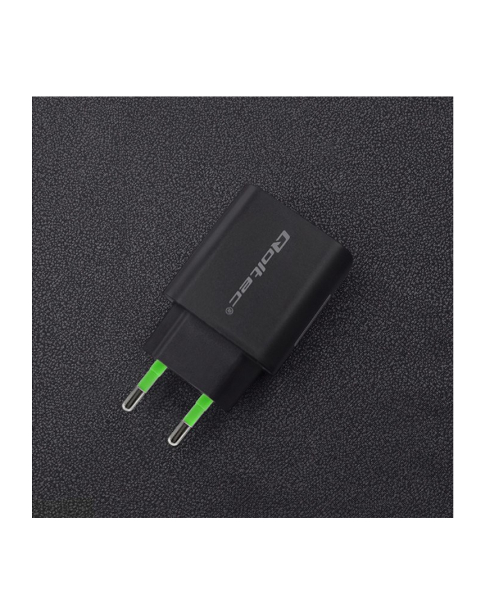 qoltec Ładowarka sieciowa | 18W | 5-12V | 1.5-3A | USB typ C PD |       USB QC 3.0 | Czarna główny