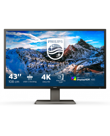 PHILIPS 439P1/00 42.51inch 16:9 VA 3840x2160 60Hz 400cd/m2 HDMIx3 DP 1xUSB-C/3xUSB 3.2 nr 1