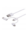 MANHATTAN Kabel 3w1 USB-A 2.0 na Lightning USB-C Micro-USB 1m Biały - nr 1