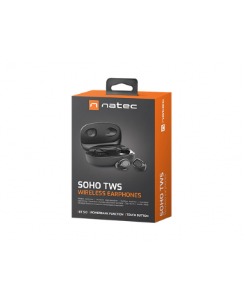 NATEC Earphones SOHO TWS wireless with microphone Kolor: CZARNY