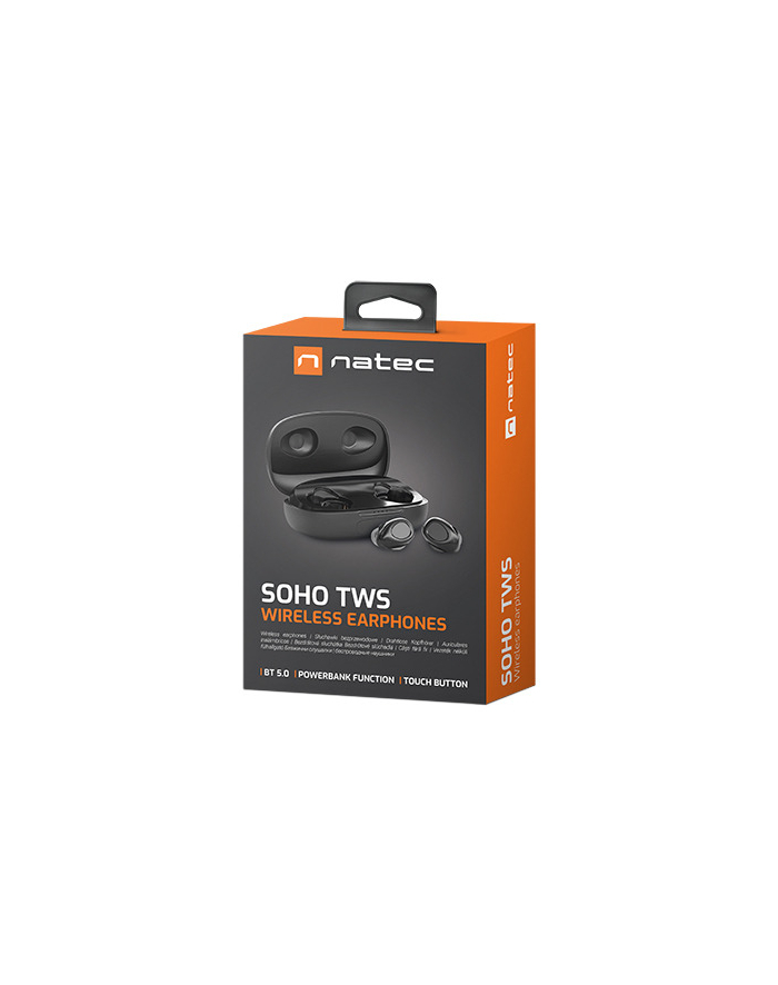 NATEC Earphones SOHO TWS wireless with microphone Kolor: CZARNY główny