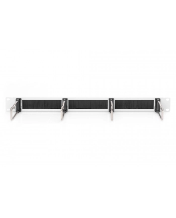 DIGITUS DN-97668 1U cable management panel with brush 4xsteel rings 40x75mm grey RAL 7035