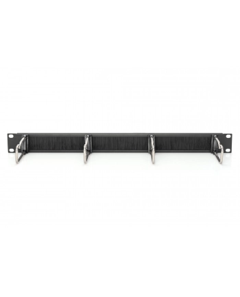 DIGITUS DN-97669 1U cable management panel with brush 4xsteel rings 40x75mm Kolor: CZARNY RAL 9005