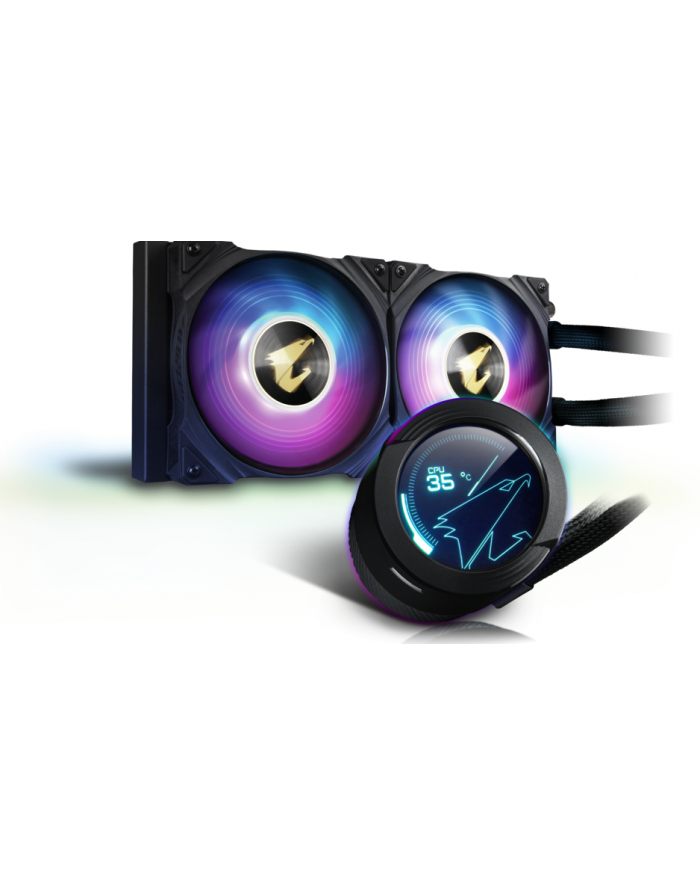GIGABYTE AORUS WATERFORCE X 240 All-in-one Liquid Cooler with Circular LCD Display RGB Fusion 2.0 Triple 120mm ARGB główny