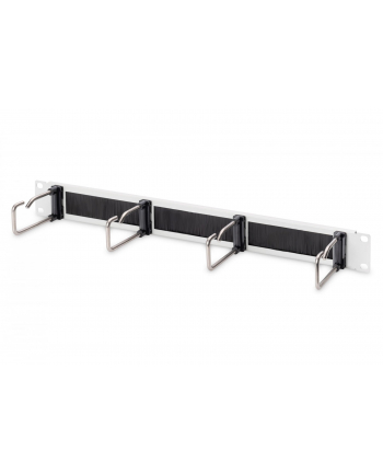 DIGITUS DN-97668 1U cable management panel with brush 4xsteel rings 40x75mm grey RAL 7035 nr 2
