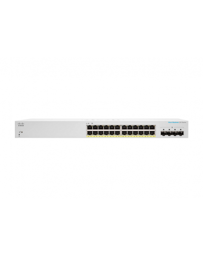 CISCO Business Switching CBS220 Smart 24-port Gigabit Full PoE 382W 4x10G SFP+ uplink główny
