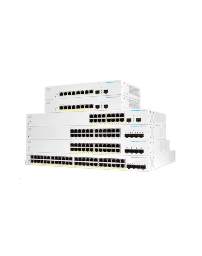 CISCO Business Switching CBS220 Smart 8-port Gigabit PoE 65W 2x1G SFP uplink external power supply główny