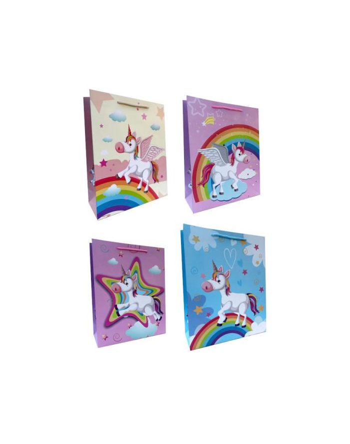 ju-piter Torebka prezentowa Jednorożce 050B 25x32x11cm p12, cena za 1szt główny
