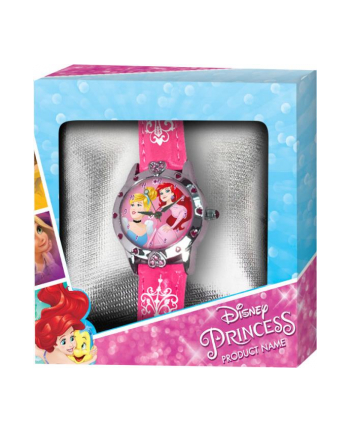 Zegarek analogowy w pudełku prezentowym z serduszkami Księżniczki. Princess WD19642 Kids Euroswan
