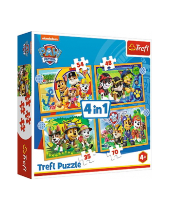 Puzzle 4w1 Wakacyjny Psi Patrol PAW PATROL 34395 Trefl nr 1
