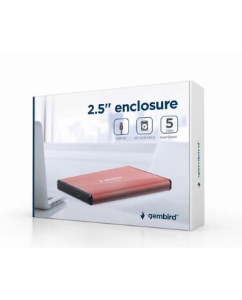 GEMBIRD EE2-U3S-3-P USB 3.0 2.5inch HDD enclosure brushed aluminum pink