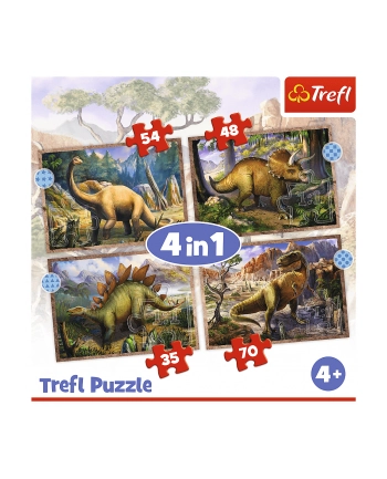 Puzzle 4w1 Ciekawe dinozaury 34383 Trefl