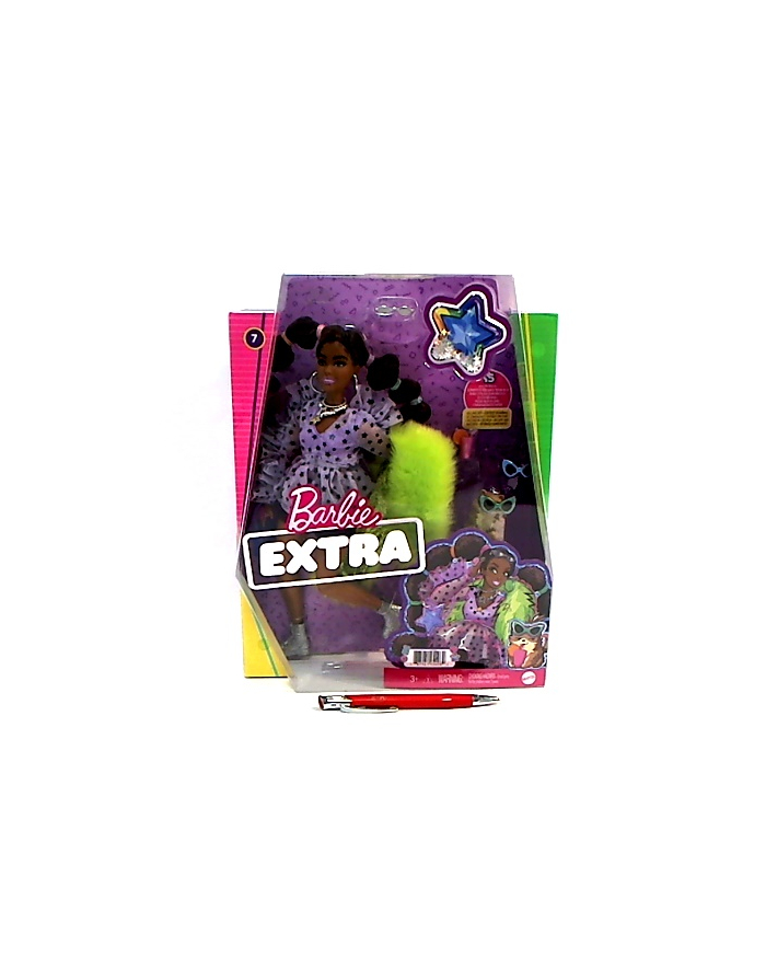 Barbie Lalka EXTRA MODA + akcesoria 7 GXF10 GRN27 MATTEL główny