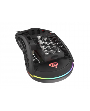 natec Mysz Genesis Xenon 800 lekka 16000 DPI podświetlenie RGB dla graczy lekka Czarna