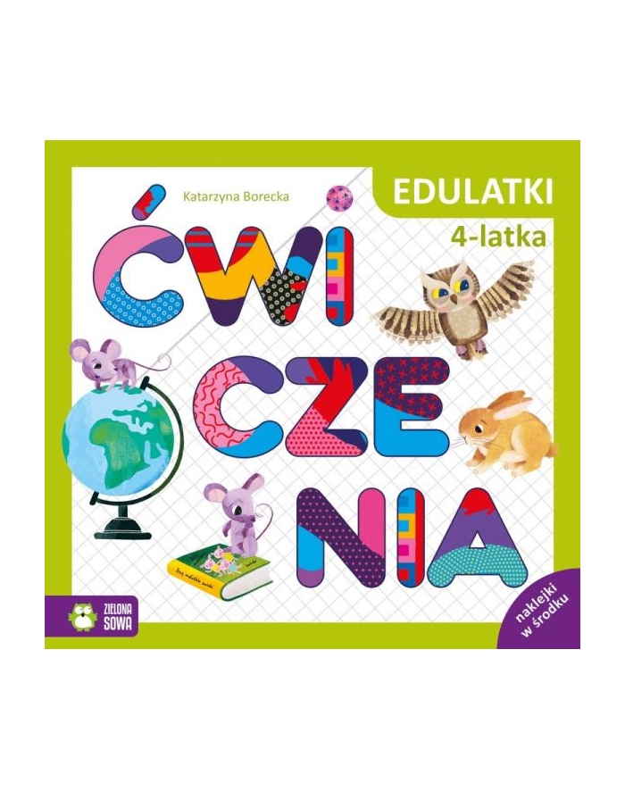 zielona sowa Książka Edulatki. Ćwiczenia 4-latka główny