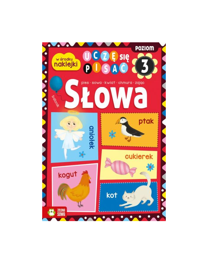 zielona sowa Książka Uczę się pisać. Słowa główny